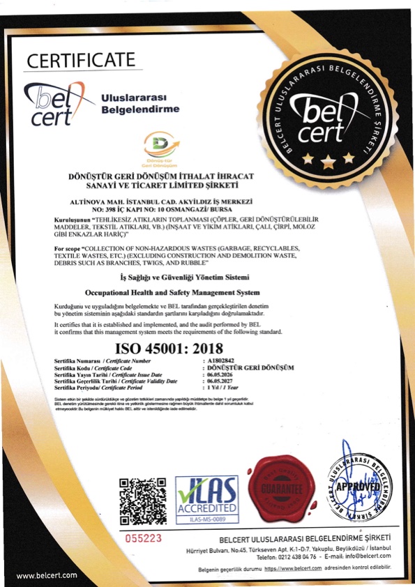 ISO 45001:2018 — İş Sağlığı ve Güvenliği Yönetim Sistemi