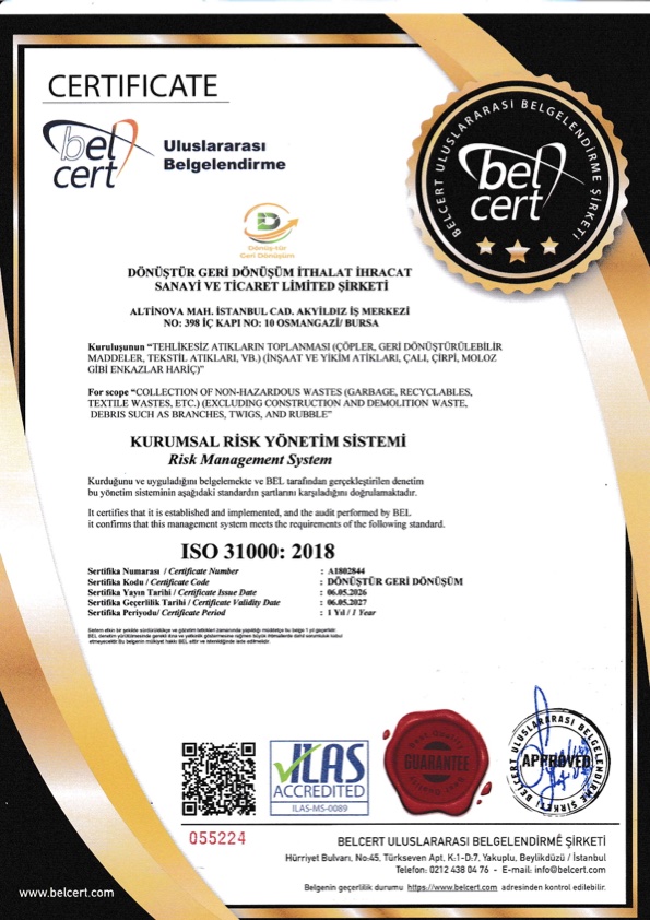 ISO 31000:2018 — Kurumsal Risk Yönetim Sistemi