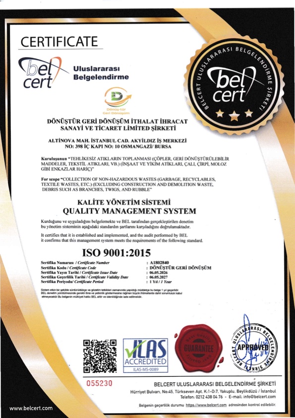 ISO 9001:2015 — Kalite Yönetim Sistemi